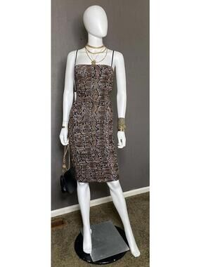 BABATON Luxor Brown Mesh Corset Dress New With Tags Size 2